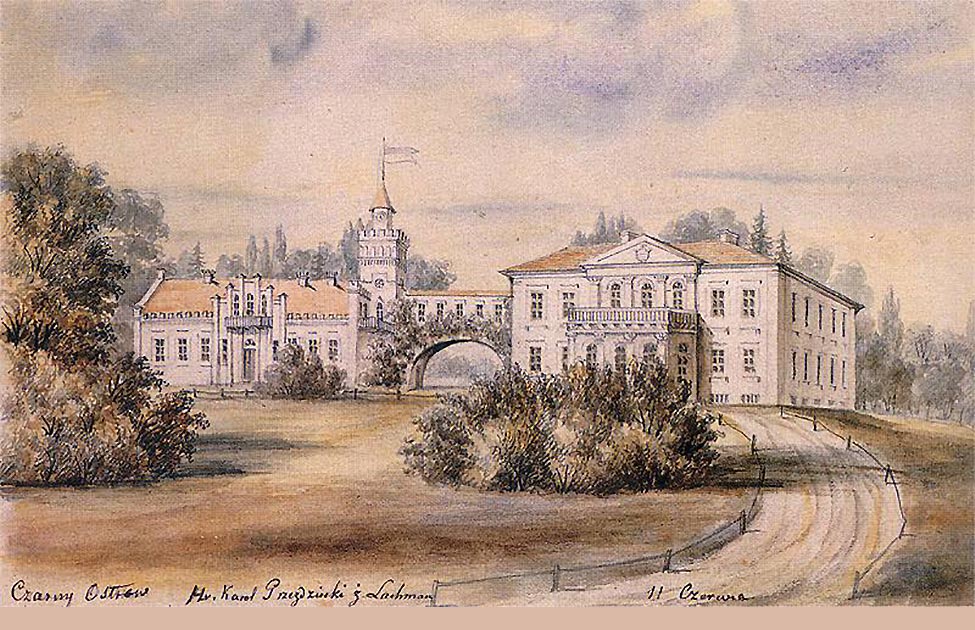Черный Остров. Палац Пржездзецких. Рисунок Наполеона Орды