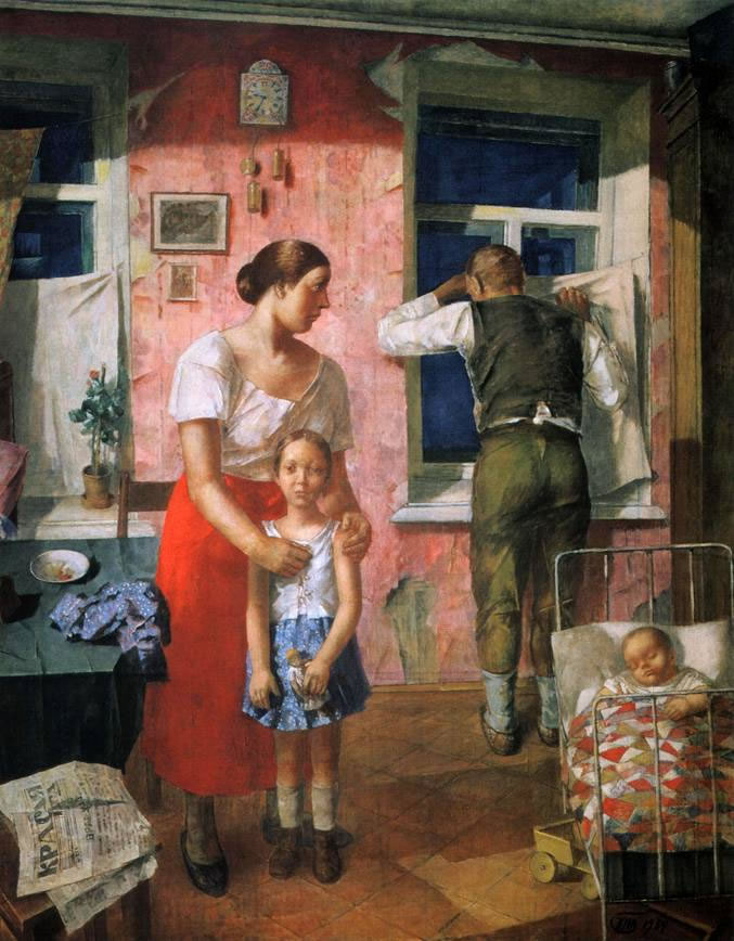 Кузьма Петров-Водкин. 1919 год.Тревога. 1934